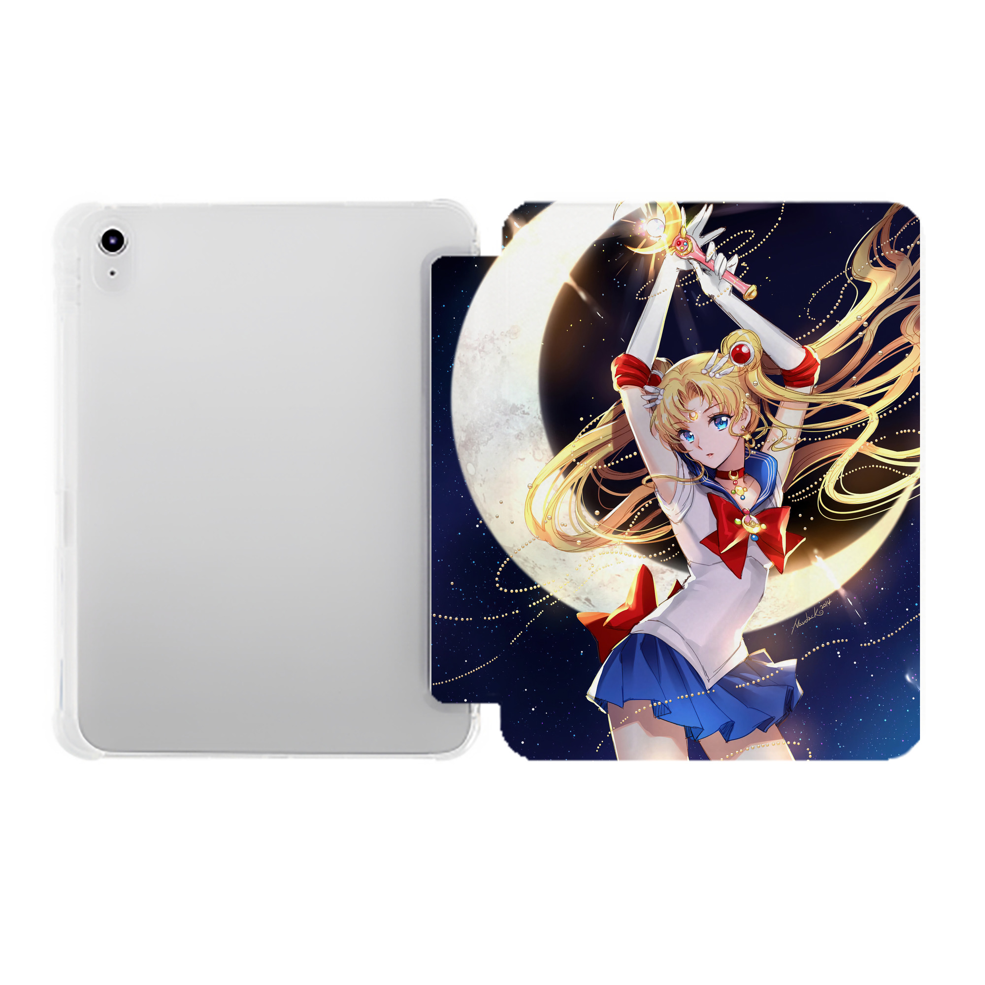 （画像用） 美少女戦士セーラームーン Sailor Moon IPad ケース ペン収納付き 三つ折りスタンド PUレザー×シリコン 対応機種9.5/10.5/10.9インチ